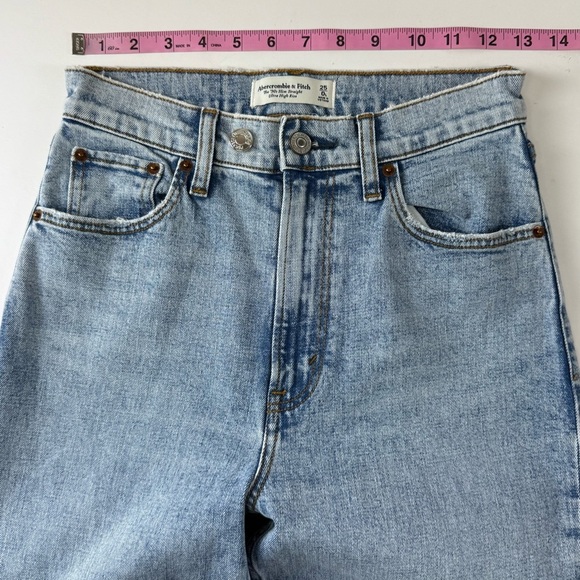 Abercrombie & Fitch Jeans Womens 25 0 LONG Blue 90s Slim Straight Ultra High - Picture 7 of 11